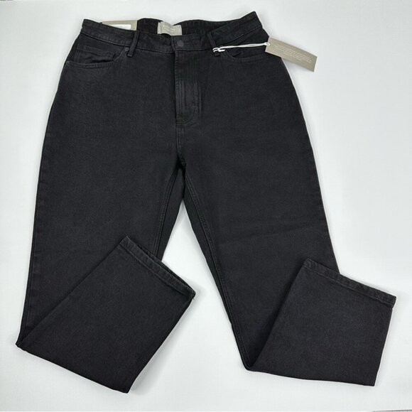 Everlane‎ Women's NWT Black The Curvy Cheeky Straight Leg Jean W32/L26 Crop - Picture 1 of 11
